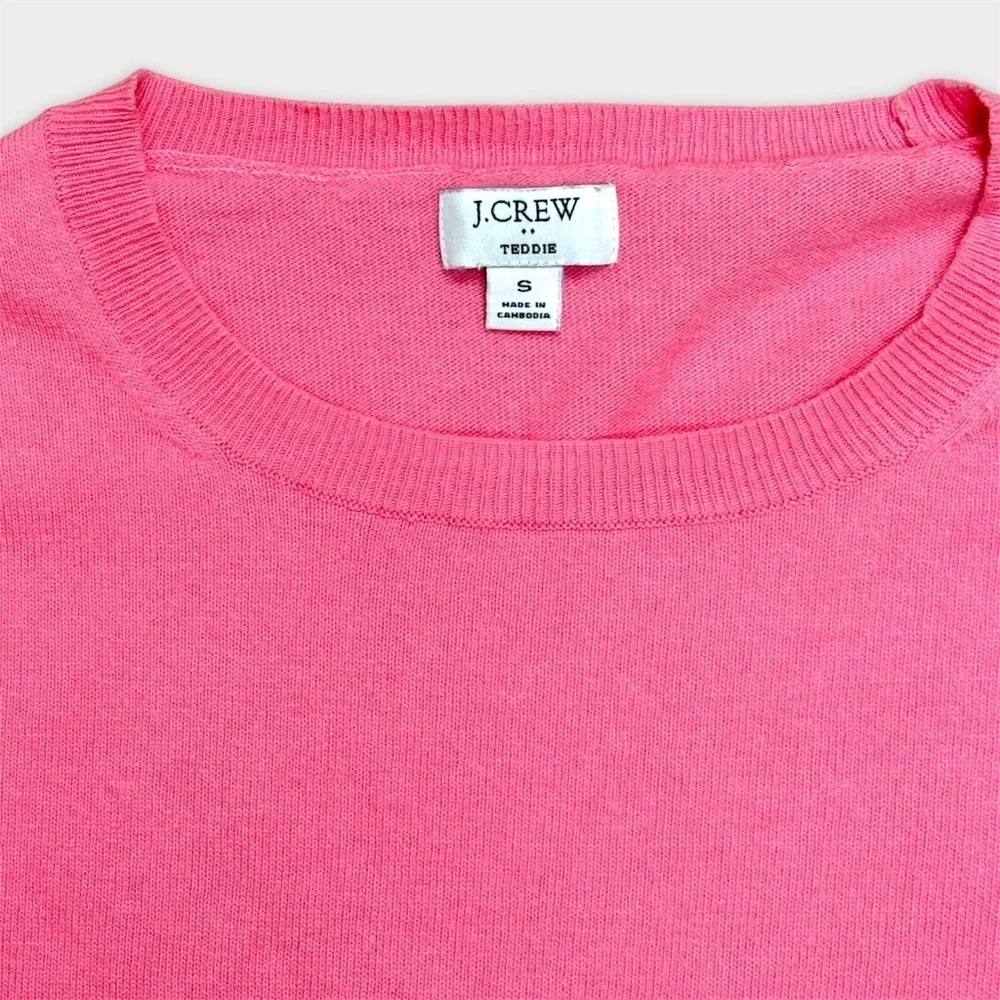 J.Crew Teddie Merino Wool Blend Crewneck Sweater Pink Size S EUC